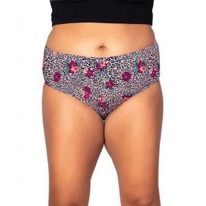 NEW ON THE PLUS SIDE plus size cotton printed panties in leopard floral